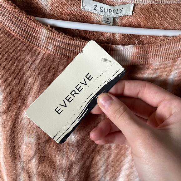 Z Supply Tempest Tie Dye Cropped Pullover Sweatshirt Size Small Loungewear New - Picture 5 of 7